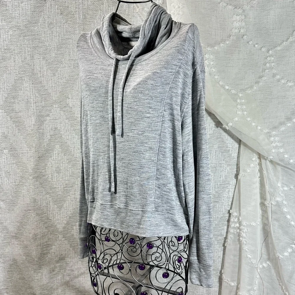 Athleta knit grey coaster lux cowl neck sweater size S